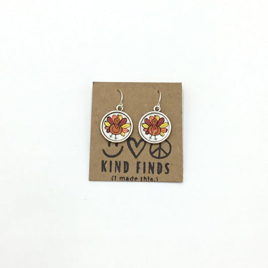 Image turkey dangle earrings