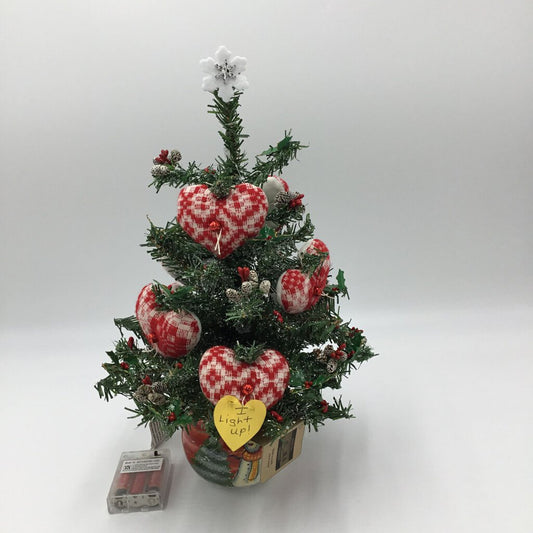 Red Hearts Snowman Tree