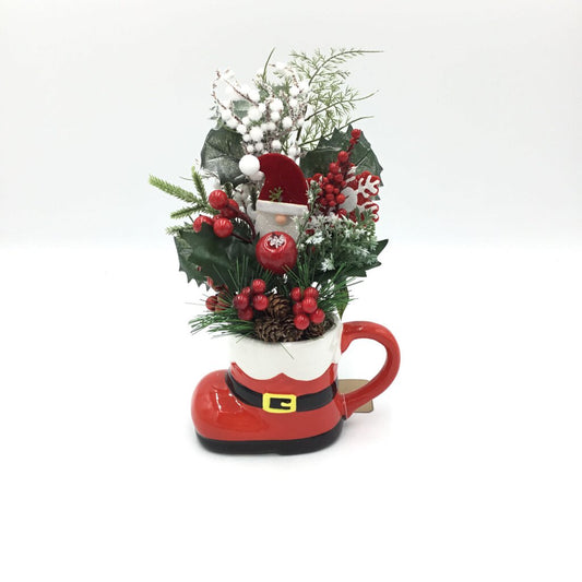 Floral Arrangement Santa Boot Small