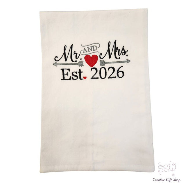 Mr. & Mrs. Est. 2026 Embroidered Towel
