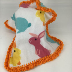 Fleece Lovey bunny w/ orange crochet - view 2
