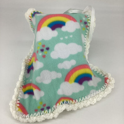 Fleece lovey rainbow w/white
