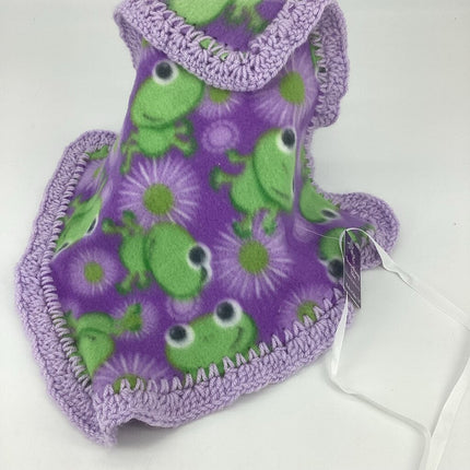 Fleece lovey frog w/purple