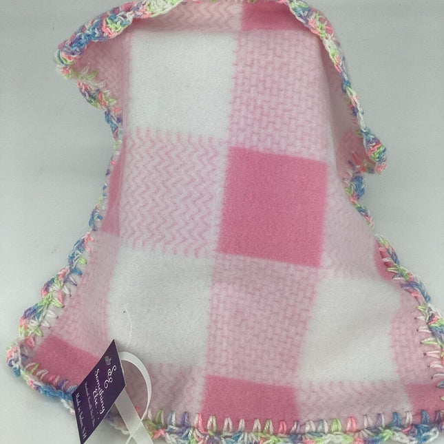 Fleece lovey pink with multi pastel