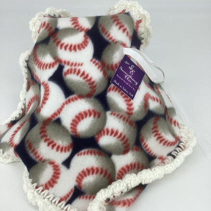 Fleece lovey baseball w/ white