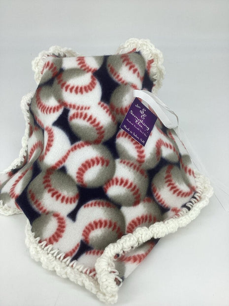 Fleece lovey baseball w/ white