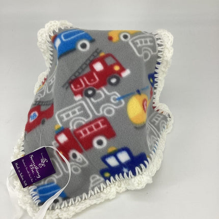 Fleece lovey fire truck w/ white