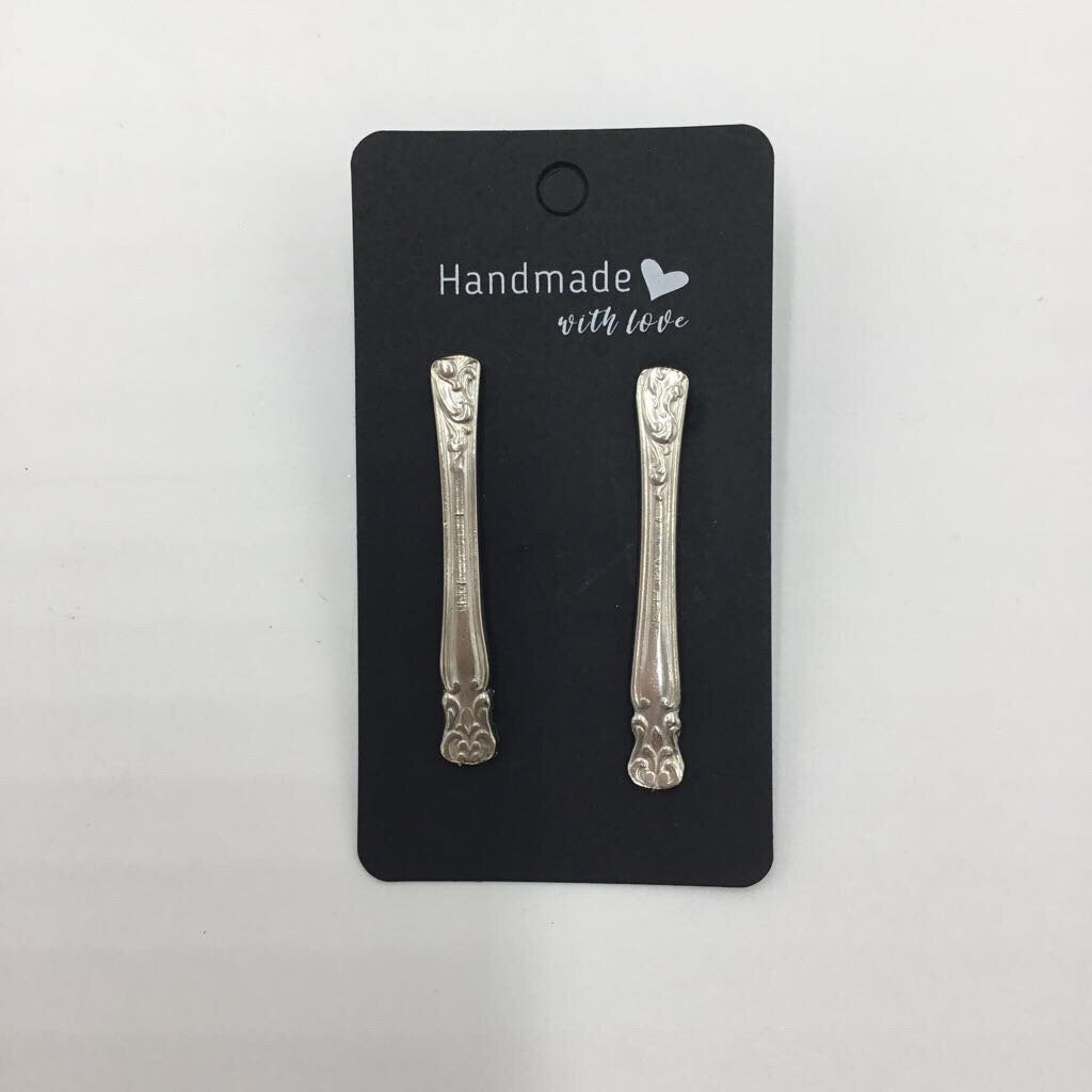 Long fork end stud Earrings