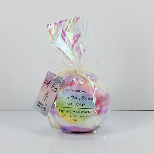 Japanese Cherry Blossom- Surprise Mini Crystal Jumbo 10oz Bath Bomb