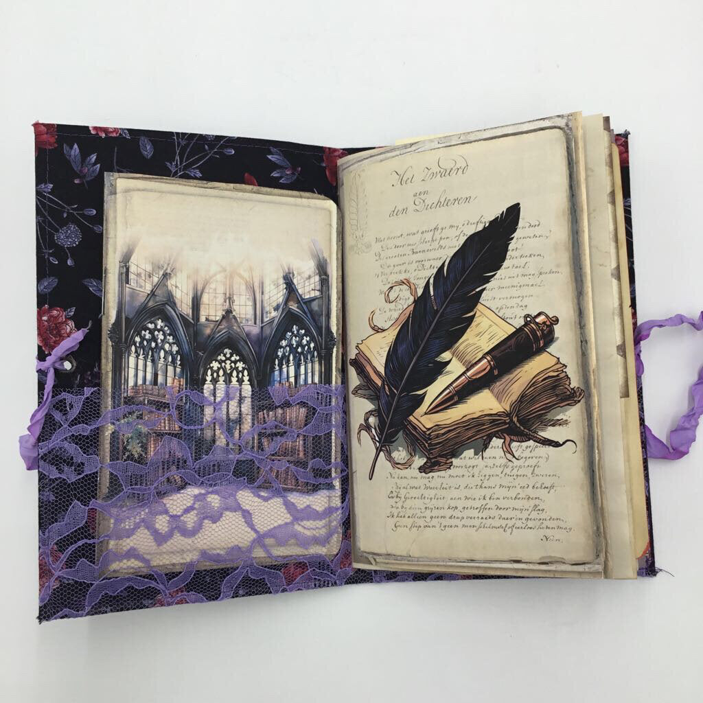 Dark Purple Academia handmade journal