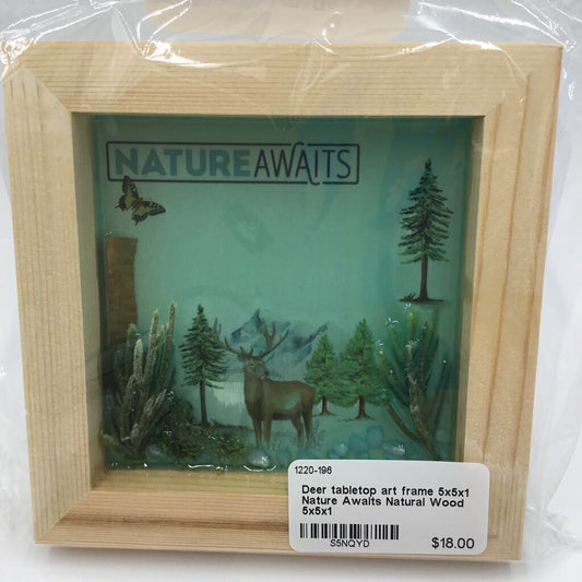 Deer tabletop art frame 5x5x1 Nature Awaits