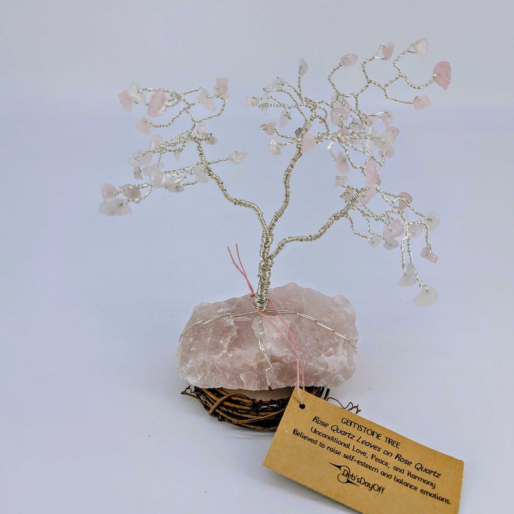 Twisted Wire and Gemstone Tree: Rose Quartz