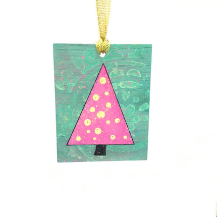 Pink Tree Ornament- Rectangle (3)