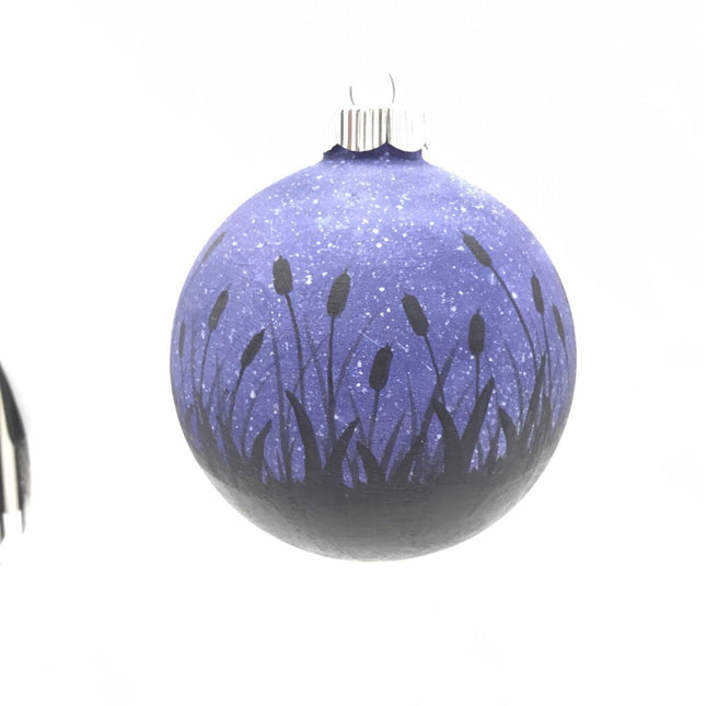 Blue Cattail Ornament Lg Round (5)