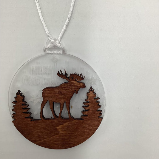 Acrylic/Wood Moose Ornament