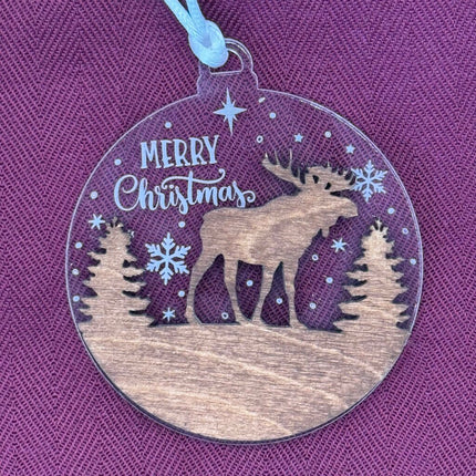 Acrylic/Wood Moose Ornament