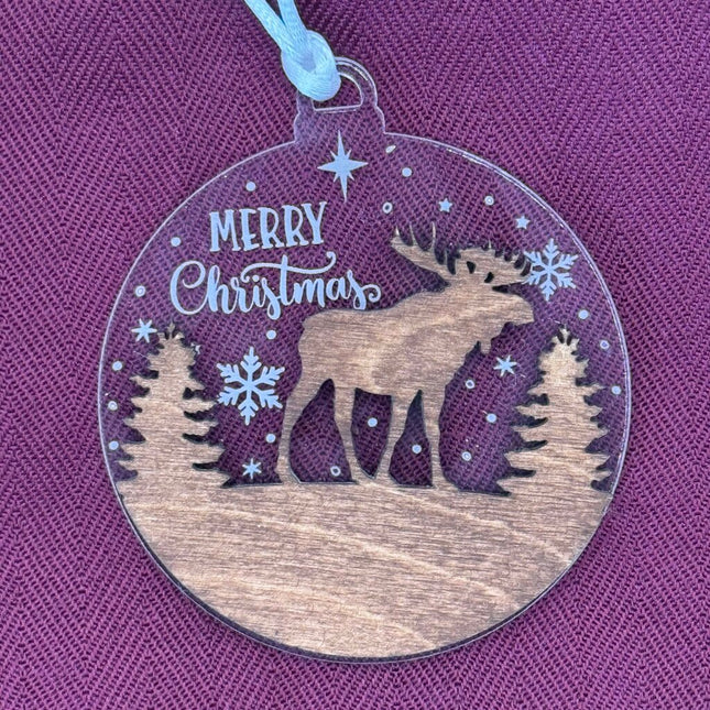 Acrylic/Wood Moose Ornament
