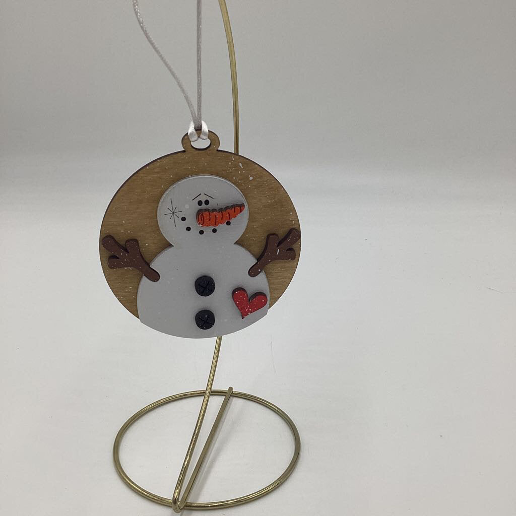 Heart Snowman Ornament