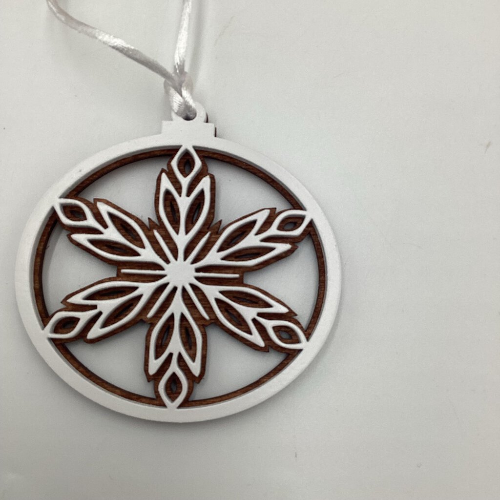 Double Layer Snowflake Ornament 6 pt