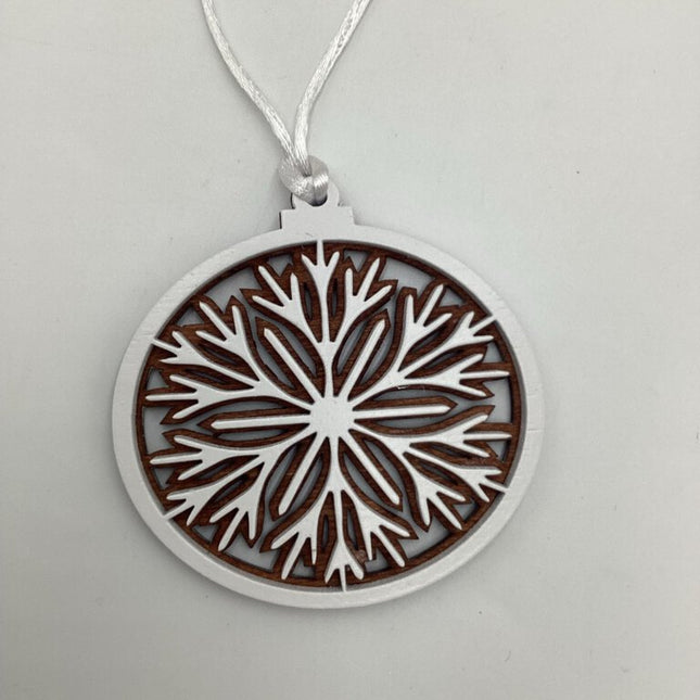 Double Layer Snowflake Ornament 18 pt