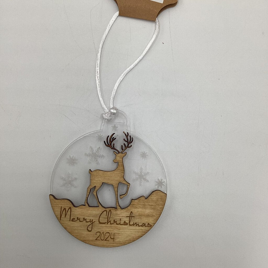 Acrylic/Wood Reindeer Ornament