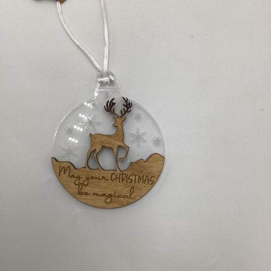 Acrylic/Wood Reindeer Ornament