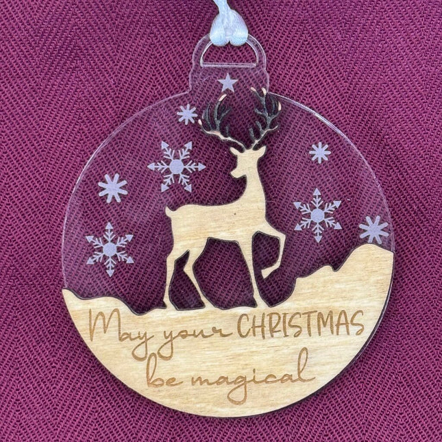 Acrylic/Wood Reindeer Ornament