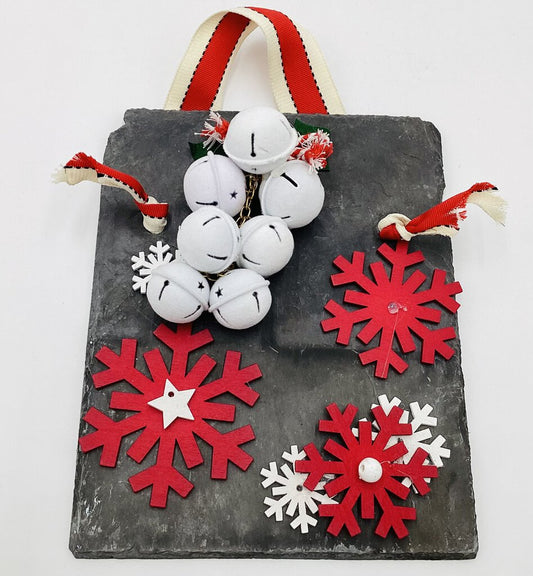 Red & White Snowflake Slate