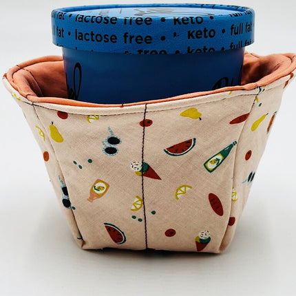 Reusable Ice Cream Cozy Peach Snacks