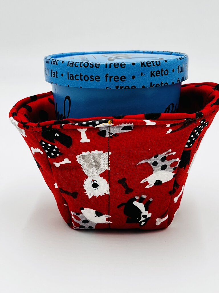 Reusable Ice Cream Cozy Red Dogs