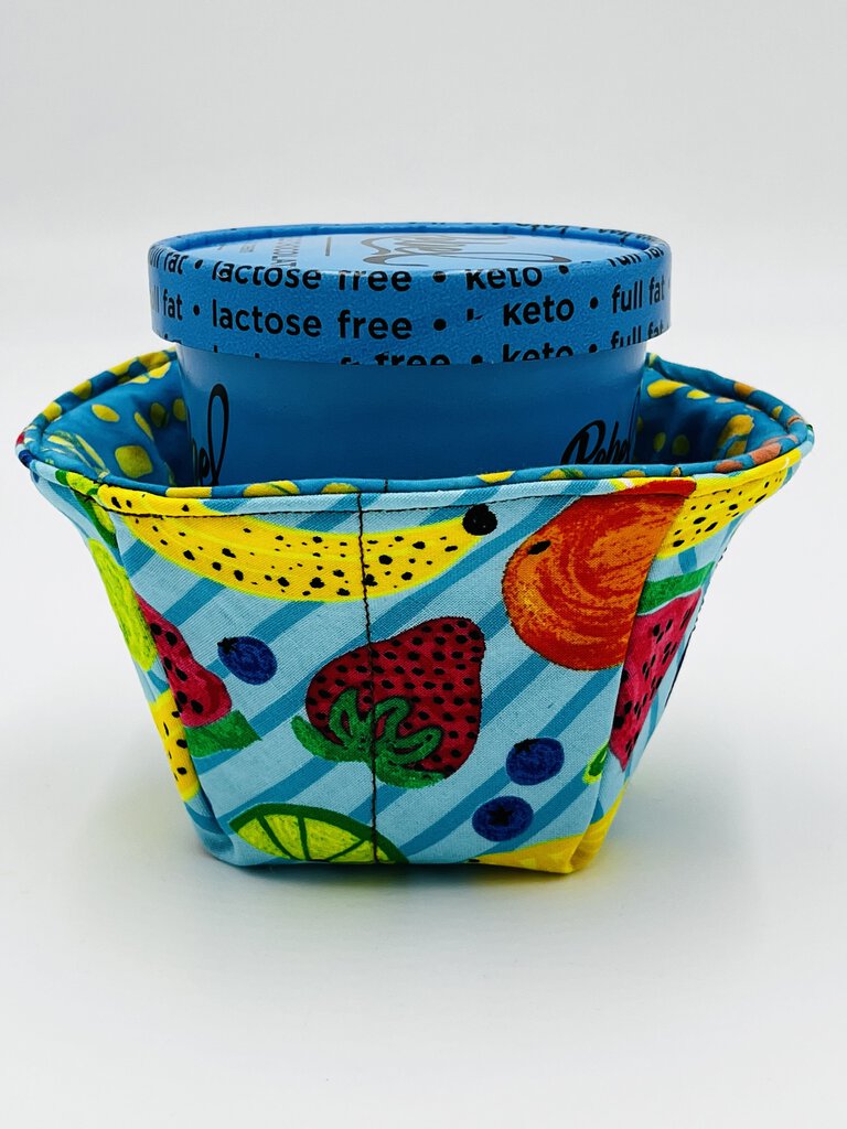 Reusable Ice Cream Cozy Colorful Fruit