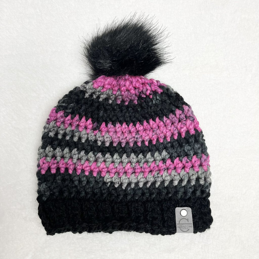 Pom Pom Hat - Black Raspberry