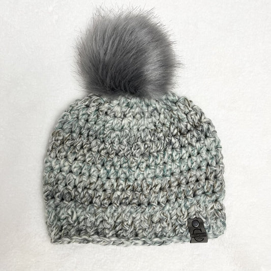 Wool Pom Pom Hat - Seaglass