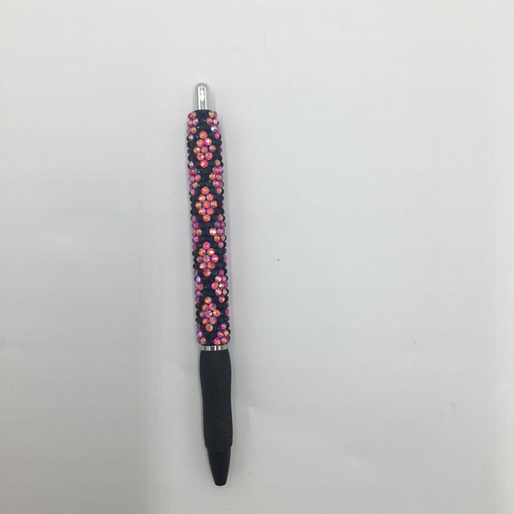 Hyacinth/Navy Diamond Lattice Grip Rhinestone Pen