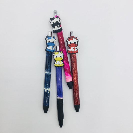 Epoxy charm Pen Set - red cow