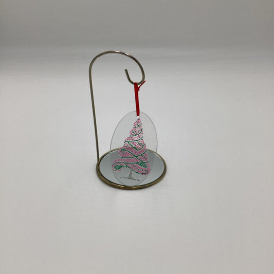 Oval pink tree ornament