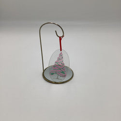 Oval pink tree ornament - view 1