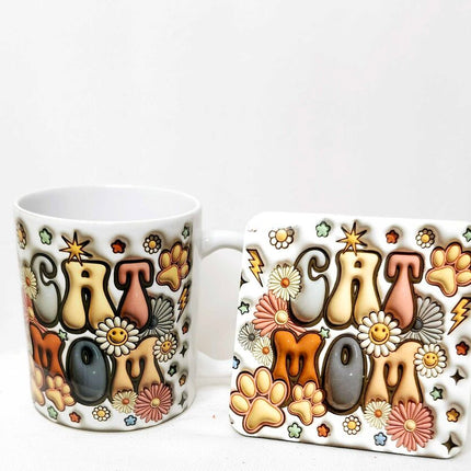 Mug/Coaster set- Cat Mom