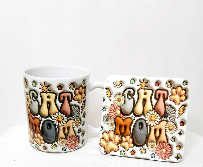 Mug/Coaster set- Cat Mom