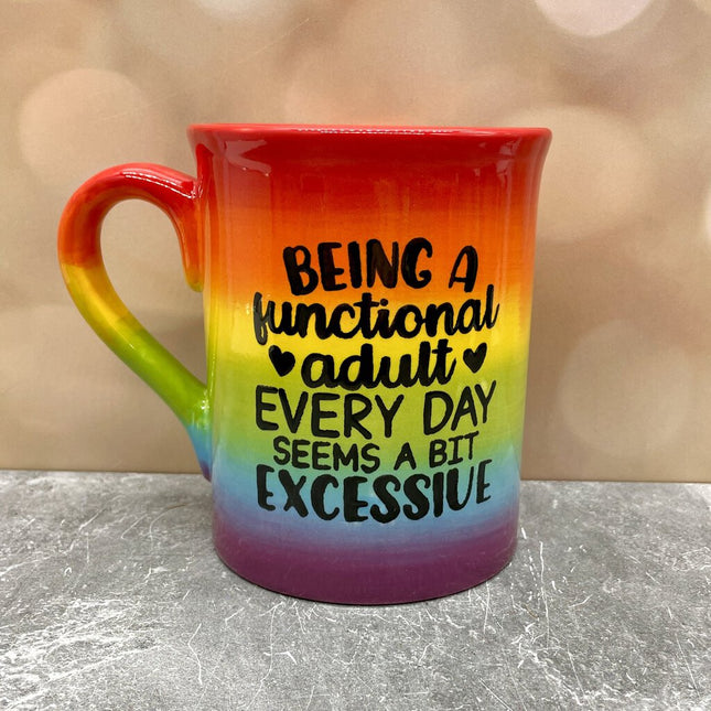 Rainbow mug functional adult