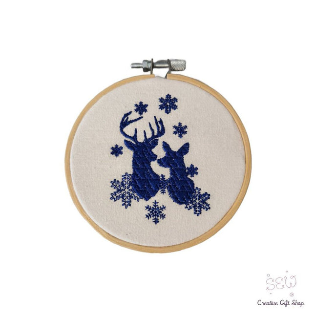 Two Reindeer Embroidered Ornament