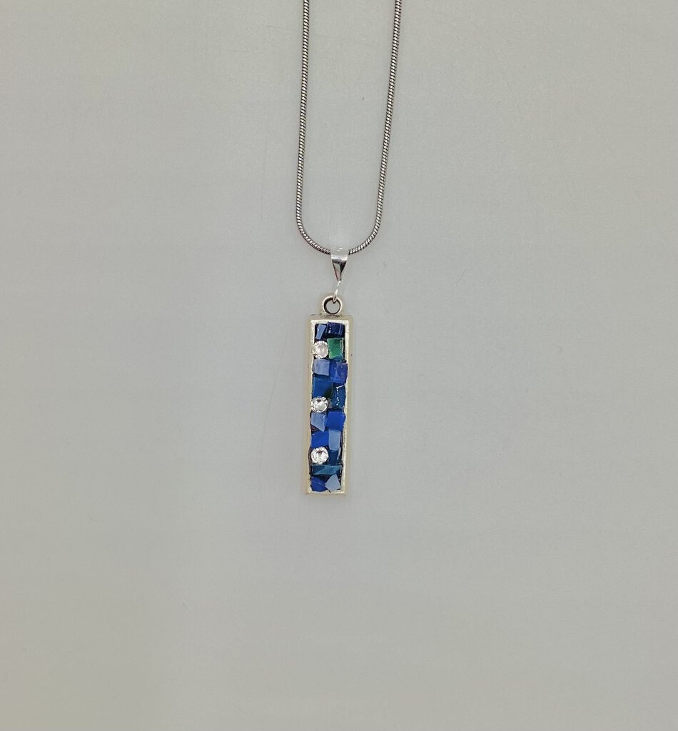 Blue Rectangle Necklace