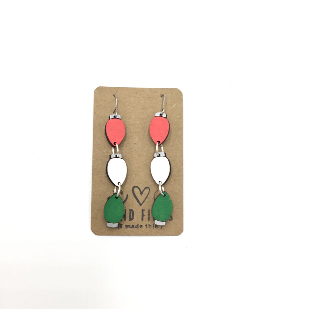 Christmas lights long dangle earrings