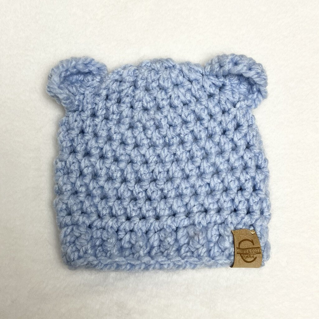 Bear Hat - Light Blue (3-6 month)