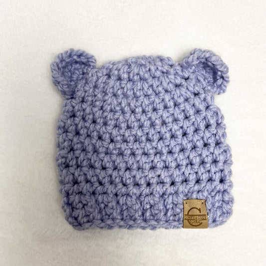 Bear Hat - Violet (3-6 month)