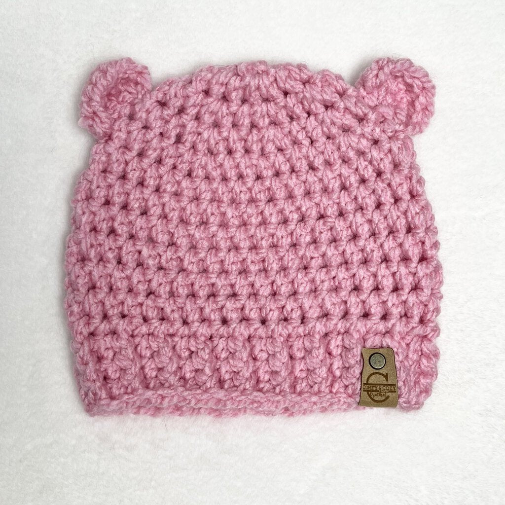 Bear Hat - Pink (child size)