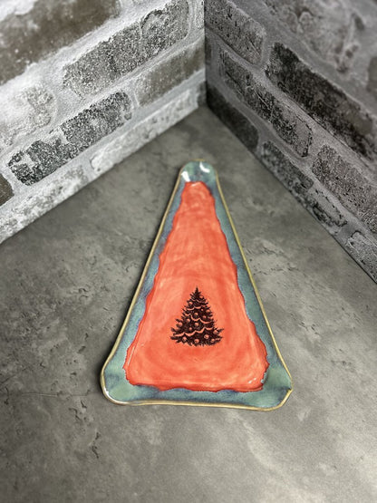 Christmas tree plate, stoneware