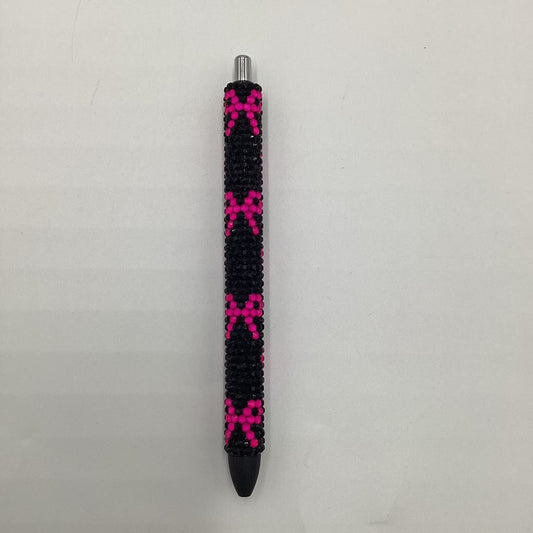 Hot Pink Bows Full Rhinestone Pen