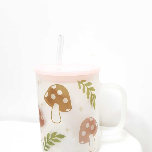 Glass mug- Mushrooms