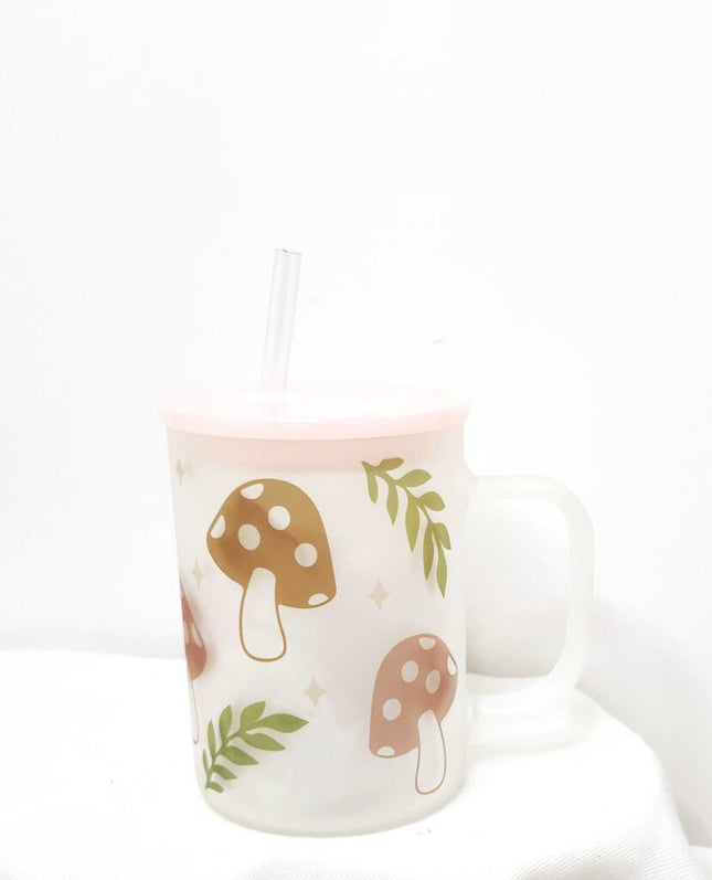 Glass mug- Mushrooms